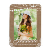 Ankündigung von Rustic Burlap Lights Lace Abschlus Magnet (Vertikal)