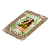 Ankündigung von Rustic Burlap Lights Lace Abschlus Magnet (Linke Seite)