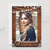 Ankündigung von Rustic Wood Lights Lace Abschluss (Vorderseite)