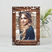 Ankündigung von Rustic Wood Lights Lace Abschluss (Stehend Vorderseite)