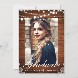 Ankündigung von Rustic Wood Lights Lace Abschluss