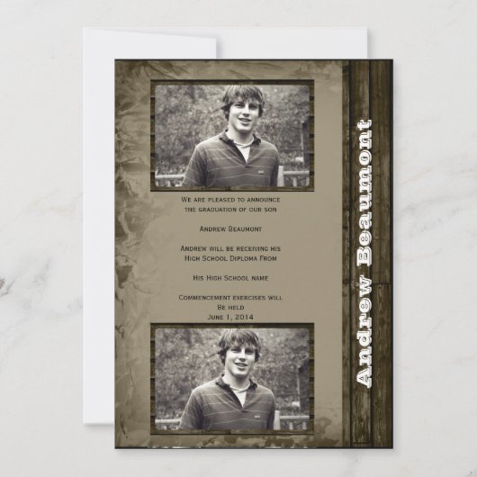 Ankündigung von Rustikal Country Foto Abschluss (Vorderseite)