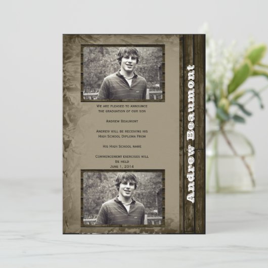 Ankündigung von Rustikal Country Foto Abschluss (Stehend Vorderseite)