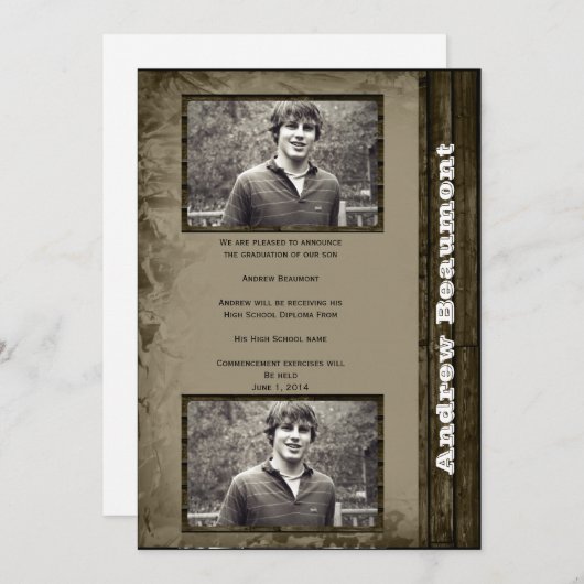 Ankündigung von Rustikal Country Foto Abschluss (Vorne/Hinten)