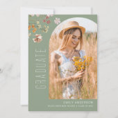 Ankündigung von Sage Green Wildblume Abschluss (Vorderseite)