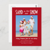 Ankündigung von Sand the New Snow Foto Red Moving Postkarte (Vorne/Hinten)