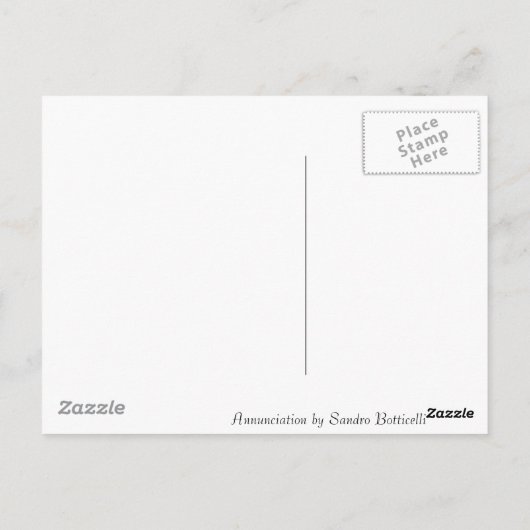 Ankündigung von Sandro Botticelli Postkarte (Rückseite)