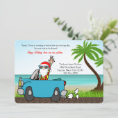 Ankündigung von Santa on Vacation Holiday Moving (Stehend Vorderseite)