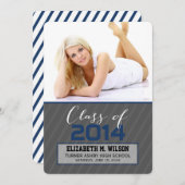 Ankündigung von Sassy Stripes Abschluss (Marine) (Vorne/Hinten)