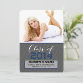 Ankündigung von Sassy Stripes Abschluss (Marine) (Stehend Vorderseite)