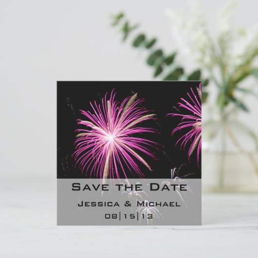 Ankündigung von Save the Date Fireworks (Stehend Vorderseite)
