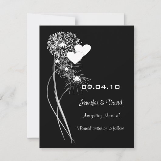 Ankündigung von Save the Date Fireworks (Rückseite)