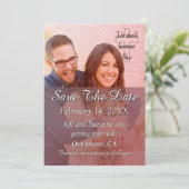 Ankündigung von Save the Date Foto Rosa Filter (Stehend Vorderseite)