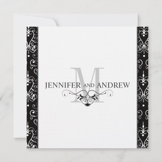 Ankündigung von Save the Date Monogram Chandelier (Rückseite)
