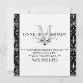 Ankündigung von Save the Date Monogram Chandelier (Vorderseite)