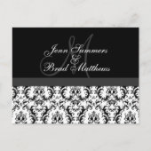 Ankündigung von Save the Date Monogram Damask (Vorderseite)