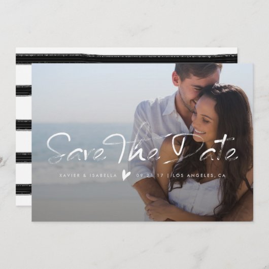 Ankündigung von Save the Date überlagertem Foto (Vorne/Hinten)