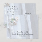 Ankündigung von Save the Date Wedding Party Lace Postkarte (Vorne/Hinten)