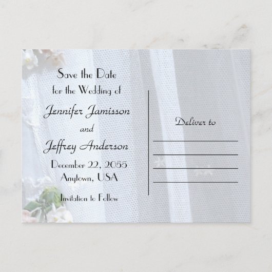 Ankündigung von Save the Date Wedding Party Lace Postkarte (Rückseite)