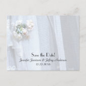 Ankündigung von Save the Date Wedding Party Lace Postkarte (Vorderseite)