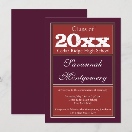 Ankündigung von Schulabschlüssen (Vorne/Hinten)