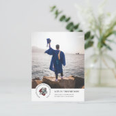 Ankündigung von Schullogos und Foto-Abschluss Postkarte (Stehend Vorderseite)