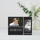 Ankündigung von Schwarz-Weiß-2-Foto-Abschlüssen (Stehend Vorderseite)