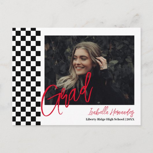 Ankündigung von Schwarzweiß-Abschluss Postkarte (Vorderseite)