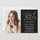 Ankündigung von Script Black Gold Foto Abschluss (Vorderseite)