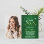 Ankündigung von Script Green Gold Foto Abschluss (Stehend Vorderseite)