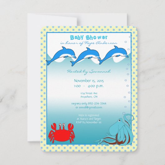 Ankündigung von Sea Baby Boy Shower (Vorderseite)