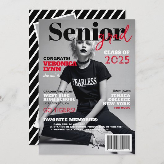 Ankündigung von Senior Grad Modern Magazine Cover (Vorne/Hinten)