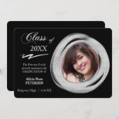 Ankündigung von Silver Paint Brush Frame Abschluss (Vorne/Hinten)