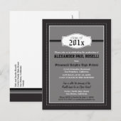 Ankündigung von Simple Black Abschluss Postcard (Vorne/Hinten)
