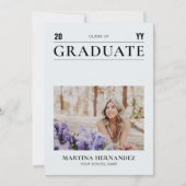 Ankündigung von Simple Gray Abschluss Foto (Vorderseite)