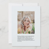 Ankündigung von Simple Gray Abschluss Foto (Rückseite)