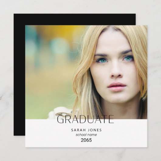 Ankündigung von Simple Student Foto Abschluss Squa (Vorne/Hinten)