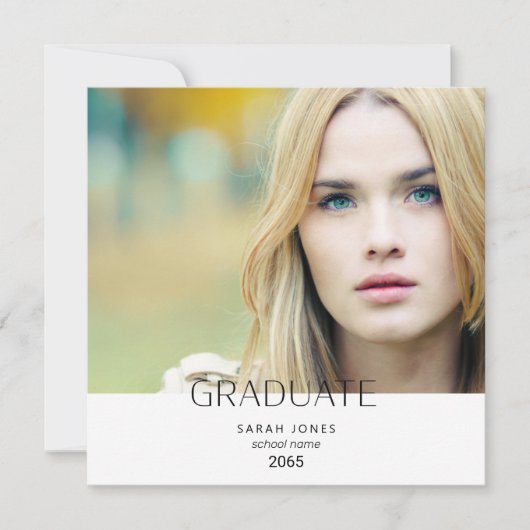 Ankündigung von Simple Student Foto Abschluss Squa (Vorderseite)