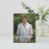 Ankündigung von Skript-Abschluss Postkarte (Stehend Vorderseite)