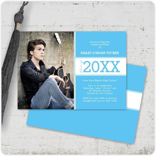 Ankündigung von Sky Blue Foto Abschluss