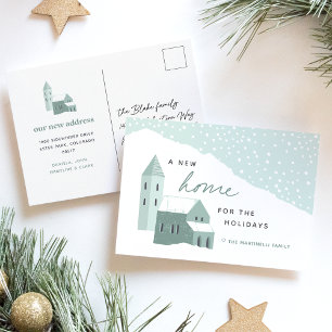 Ankündigung von Snowy Village Holiday Moving Postc