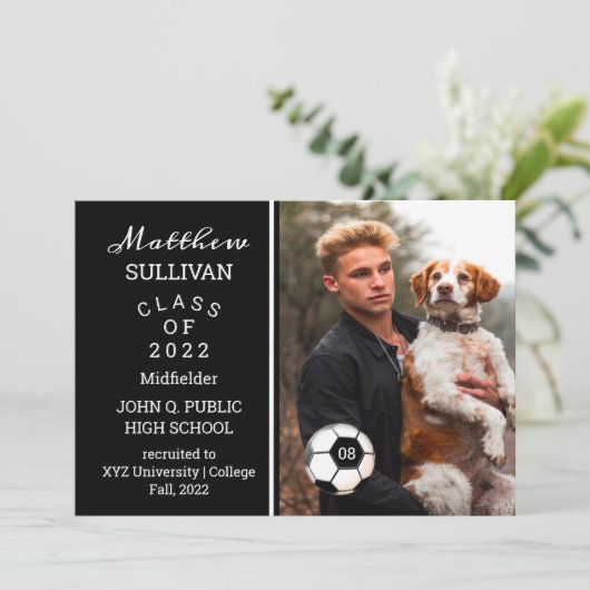 Ankündigung von Soccer Player Foto Abschluss (Stehend Vorderseite)