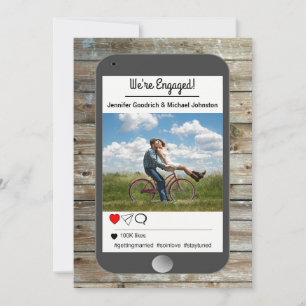 Ankündigung von Social Media Foto Mobile Verlobung