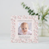 Ankündigung von Soft Pink Berries Baby Girl Birth (Stehend Vorderseite)