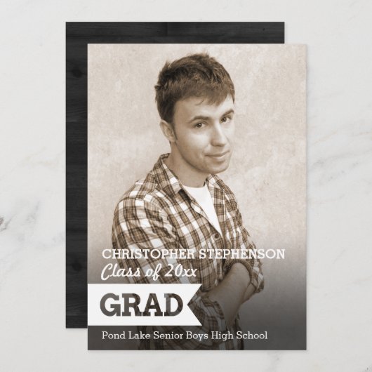 Ankündigung von Solid Banner Foto Abschluss (Vorne/Hinten)