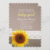 Ankündigung von Sonnenblumen Burlap & Lace Baby (Vorne/Hinten)