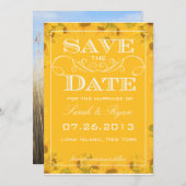 Ankündigung von Sonnenblumen Save the Date Foto (Vorne/Hinten)