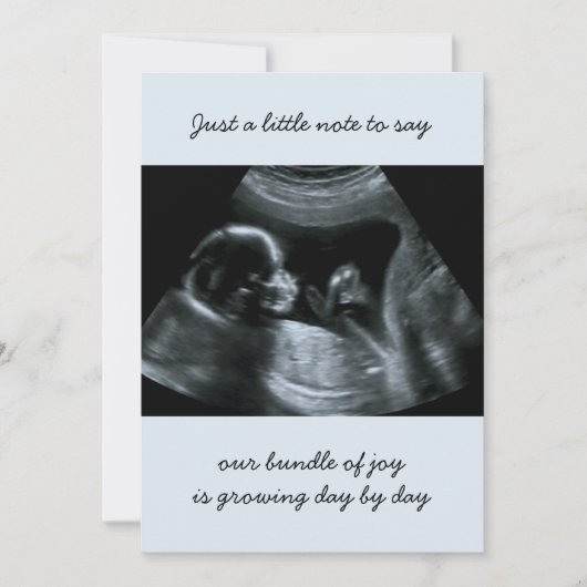 Ankündigung von Sonogram Foto Pale Blue Pregnancy (Vorderseite)