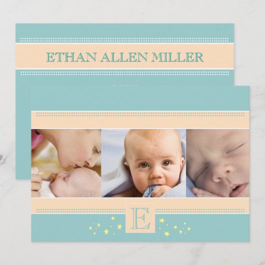 Ankündigung von Stardust Baby Boy Birth (Vorne/Hinten)