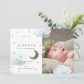 Ankündigung von Stars & Blue Clouds Foto Boy Baby (Stehend Vorderseite)